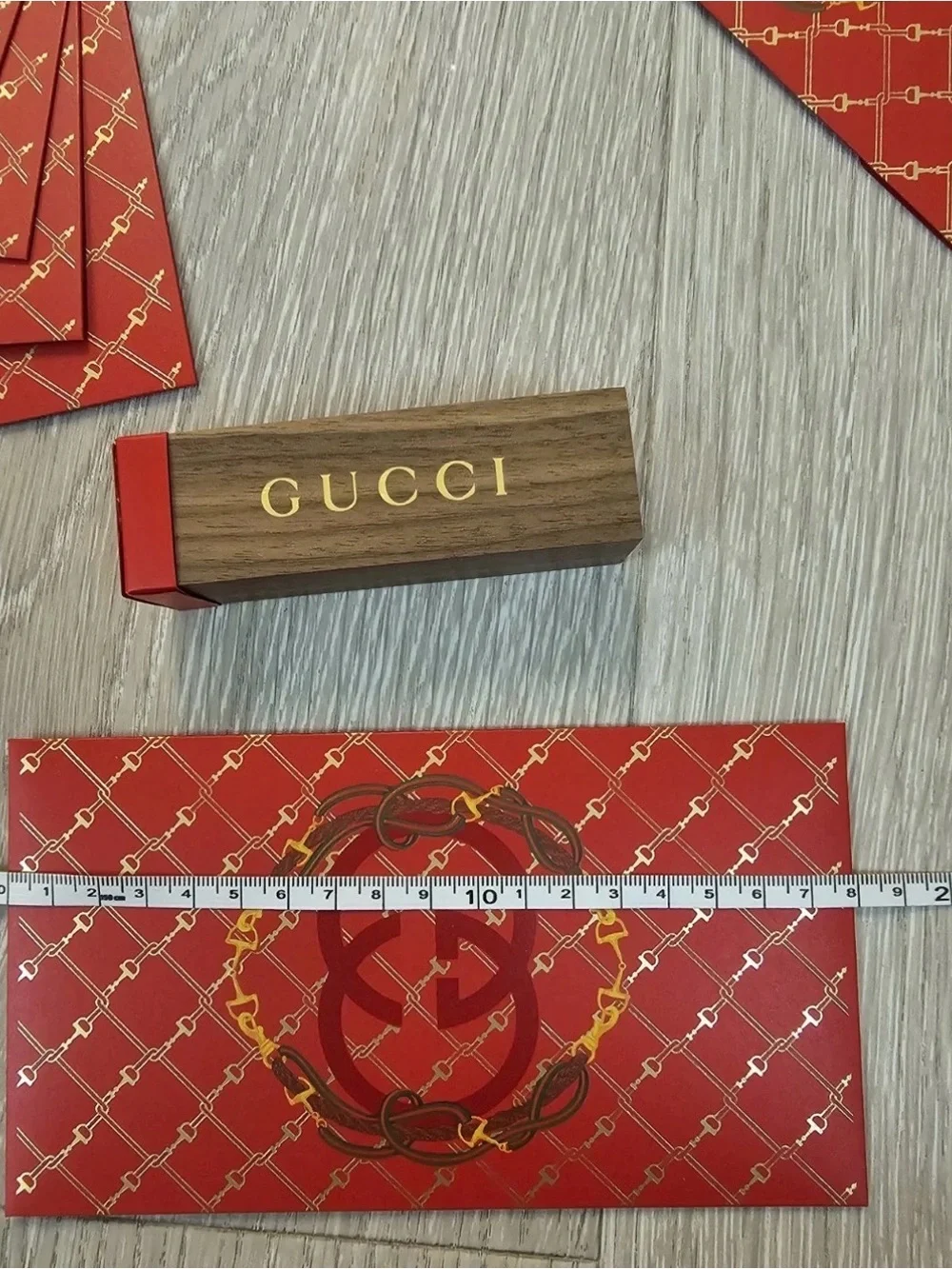 Gucci Red and Gold Luxury Home Office Stationery Box